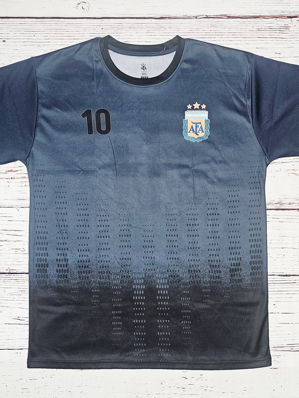 FA Kids' Soccer Jersey with White Number 10 and Gold 'MESSI'